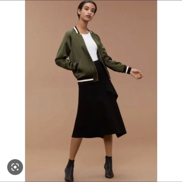 Babaton Chelsey Satin Black Bomber Jacket - Picture 6 of 6